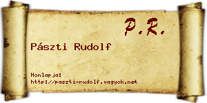 Pászti Rudolf névjegykártya
