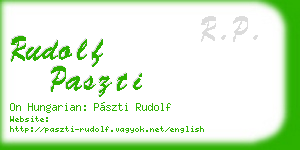 rudolf paszti business card